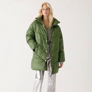 J. Crew Green Puffer Jacket